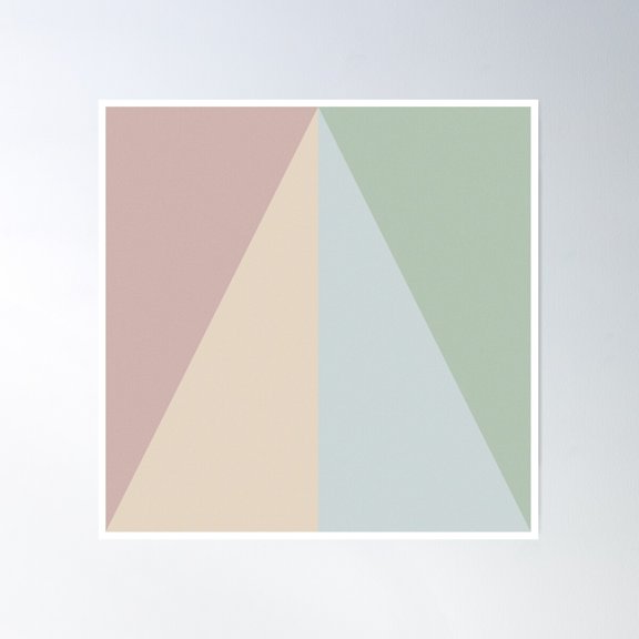 Dusty Geometric Triangles Poster Wall Art, Modern Wall Decor For Living Room Bedroom, 16x16 UNFRAMED
