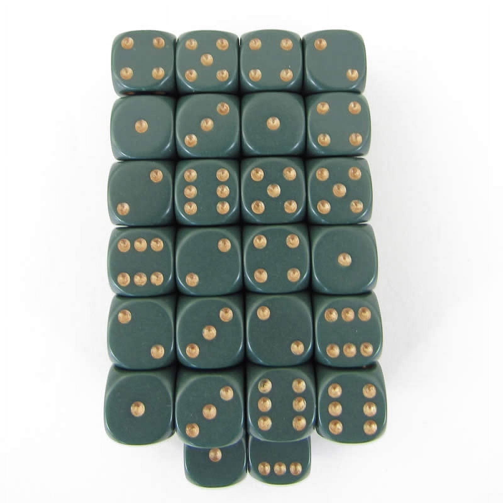 Chessex Dusty Green Opaque D8 Dice With Copper Numbers - 16mm Eight-Sided Dice For Tabletop Gaming