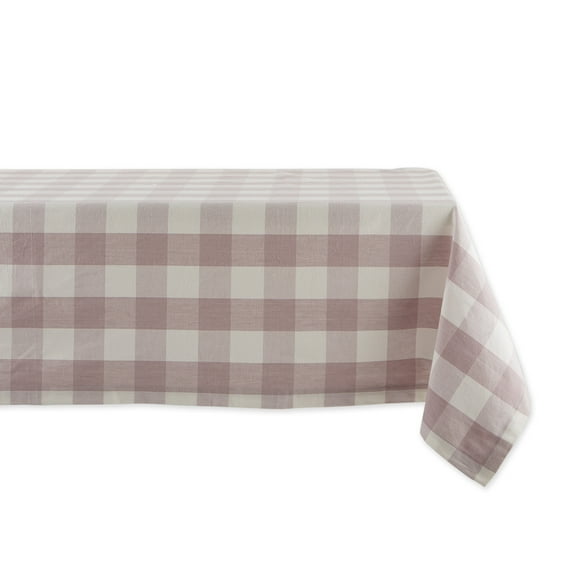 Contemporary Home Living 60" x 84" White and Dusty Lilac Buffalo Check Table Cloth