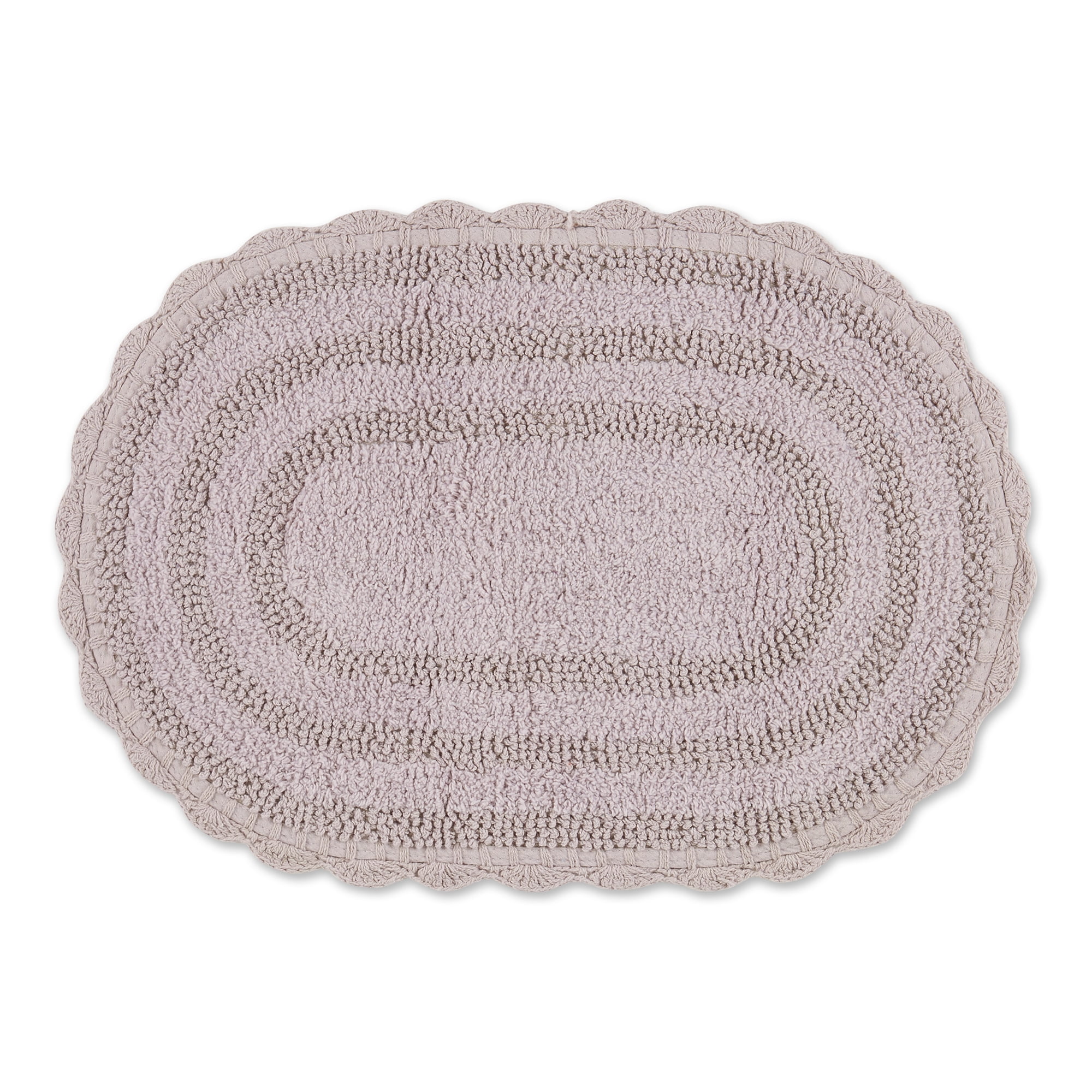 Dusty Lilac Small Oval Crochet Bath Mat