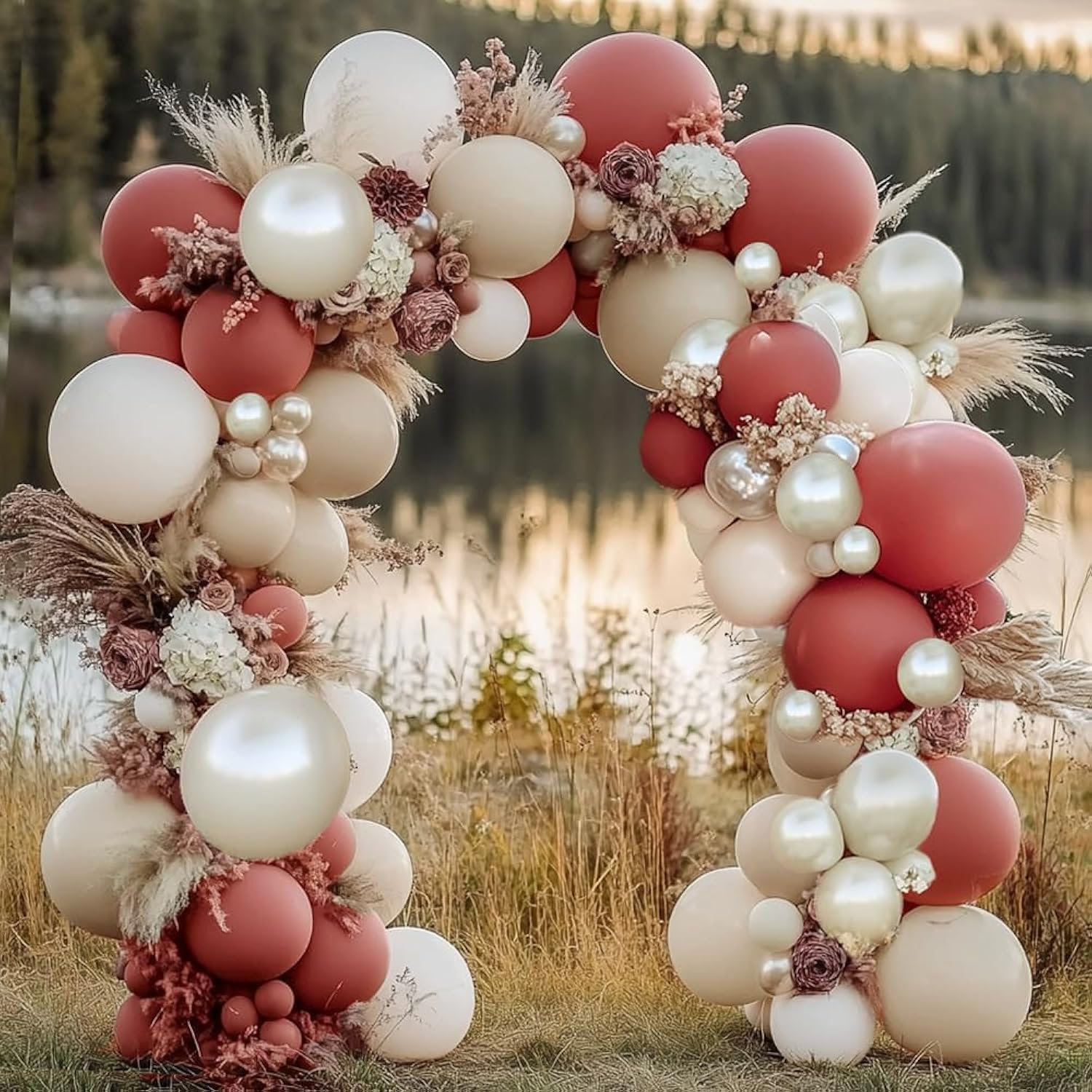 Blush Pink Balloon Arch Kit – 101 Pcs Double-Stuffed Balloons In Dusty Pink, Rose Gold & Cream For Birthdays & Weddings