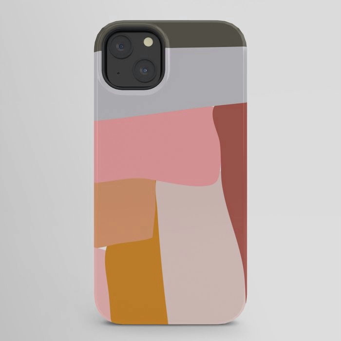Dusty Pink, Ochre and Rust Curved Geometric Color Block Tough Case for ...