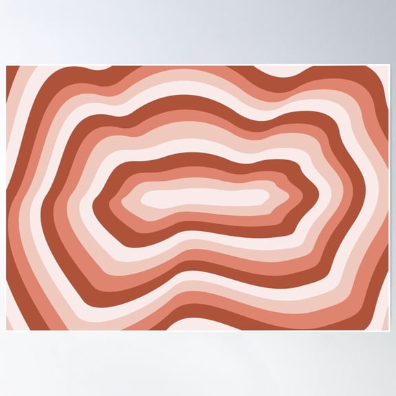 Dusty Pink Wavy Lines Poster Wall Art, Modern Wall Decor For Living Room Bedroom, 24x36 UNFRAMED