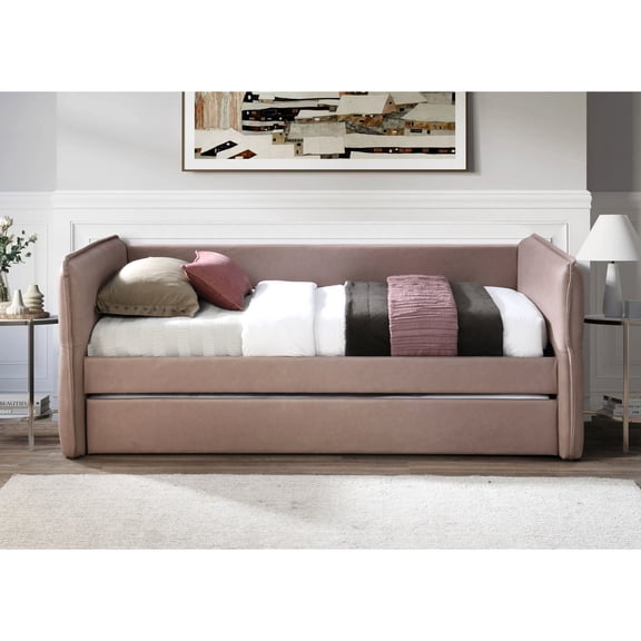 Dusty Rose 100% Polyester - Twin Bed with Trundle Function - Sleep Space - Low - effort Upkeep