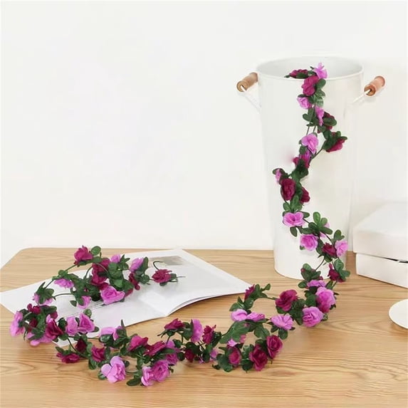 Dusty Rose Artificial Rose Peony Flower Garland, Silk Hanging Vine with ...