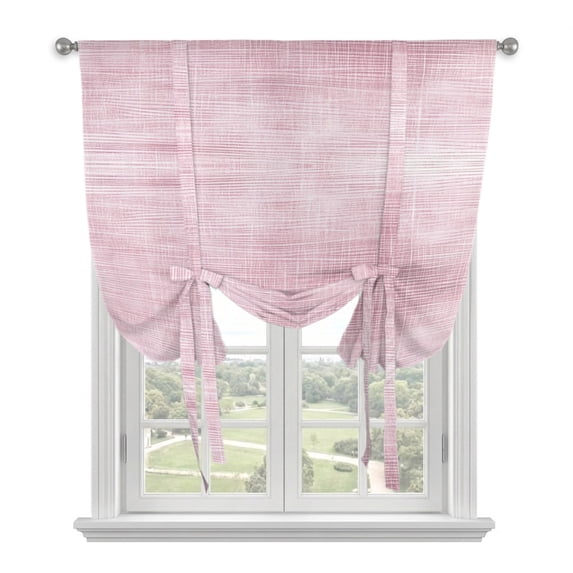 Dusty Rose Balloon Curtains for Windows, Bedroom Curtains 54 Inch Length, Vintage Solid Color Modern Minimalist Distressed Tie Up Curtains Panels Thermal Insulated Bathroom Curtains Window 42"x54"