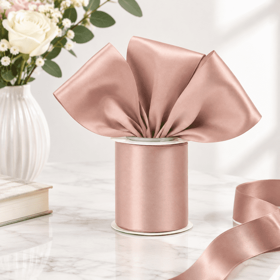 Dusty Rose Double-faced Satin Ribbon 3 Inch X 10 Yards