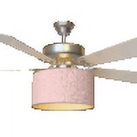 Dusty Rose Linen Drum Ceiling Fan Shade with Light Diffuser