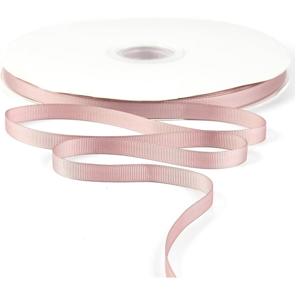 Dusty Rose Grosgrain Ribbon 3/8 Inch Bulk 100 Yard Roll Thin Dusty Rose Ribbon for Crafts Solid Dusky Pink Ribbon for Gift Wrapping Hair Bow Wedding Decorations Scrapbooking Dusty Rose