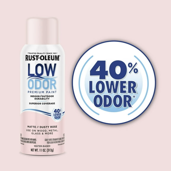 Dusty Rose, Rust-Oleum Low Odor Premium Matte Spray Paint-388273, 11 oz