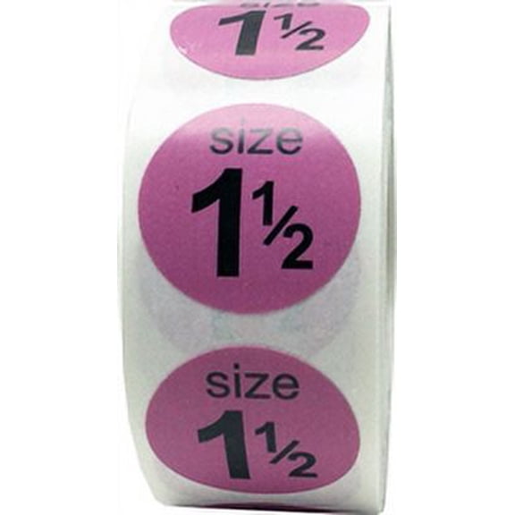 Dusty Rose Shoe Size 1 1/2 Stickers | 0.75" Inch Round | 500 Pack