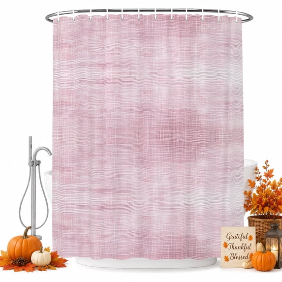 Dusty Rose Shower Curtain Set - 48" x 72" Washable Bathtub Curtain with 12 Hooks, Vintage Solid Color Modern Minimalist Distressed Waterproof Fabric Stall Shower Curtains for Bathroom/Bathtub Décor