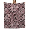 thumbnail image 1 of Dusty rose snakeskin pattern texture Soft Blanket Travel Bedding Throws Flannel Bedspread Sofa Bed Cover, 1 of 6