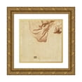 thumbnail image 1 of Dutch 17th Century 15x15 Gold Ornate Wood Frame and Double Matted Museum Art Print Titled - Drapery Study (Verso) (C. 1631), 1 of 4
