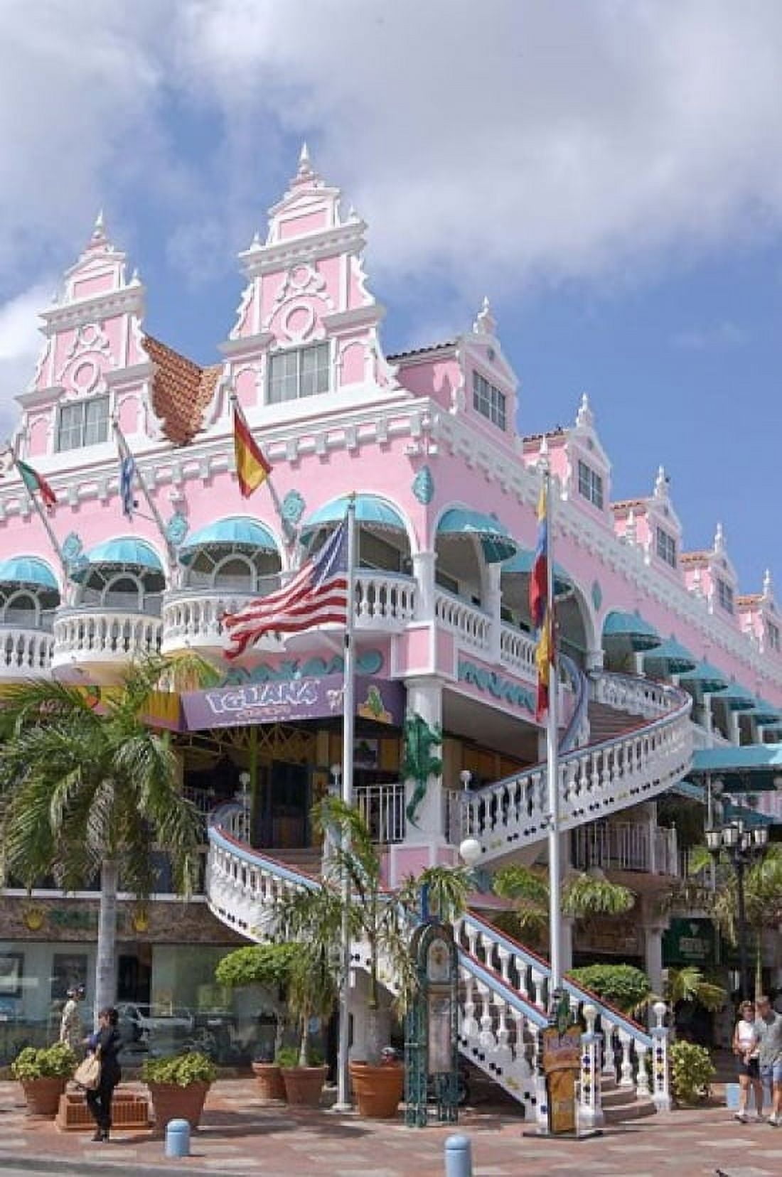 Dutch Architecture of Oranjestad Shops Aruba Caribbean Canvas Art - Lisa S Engelbrecht DanitaDelimont (18 x 27)