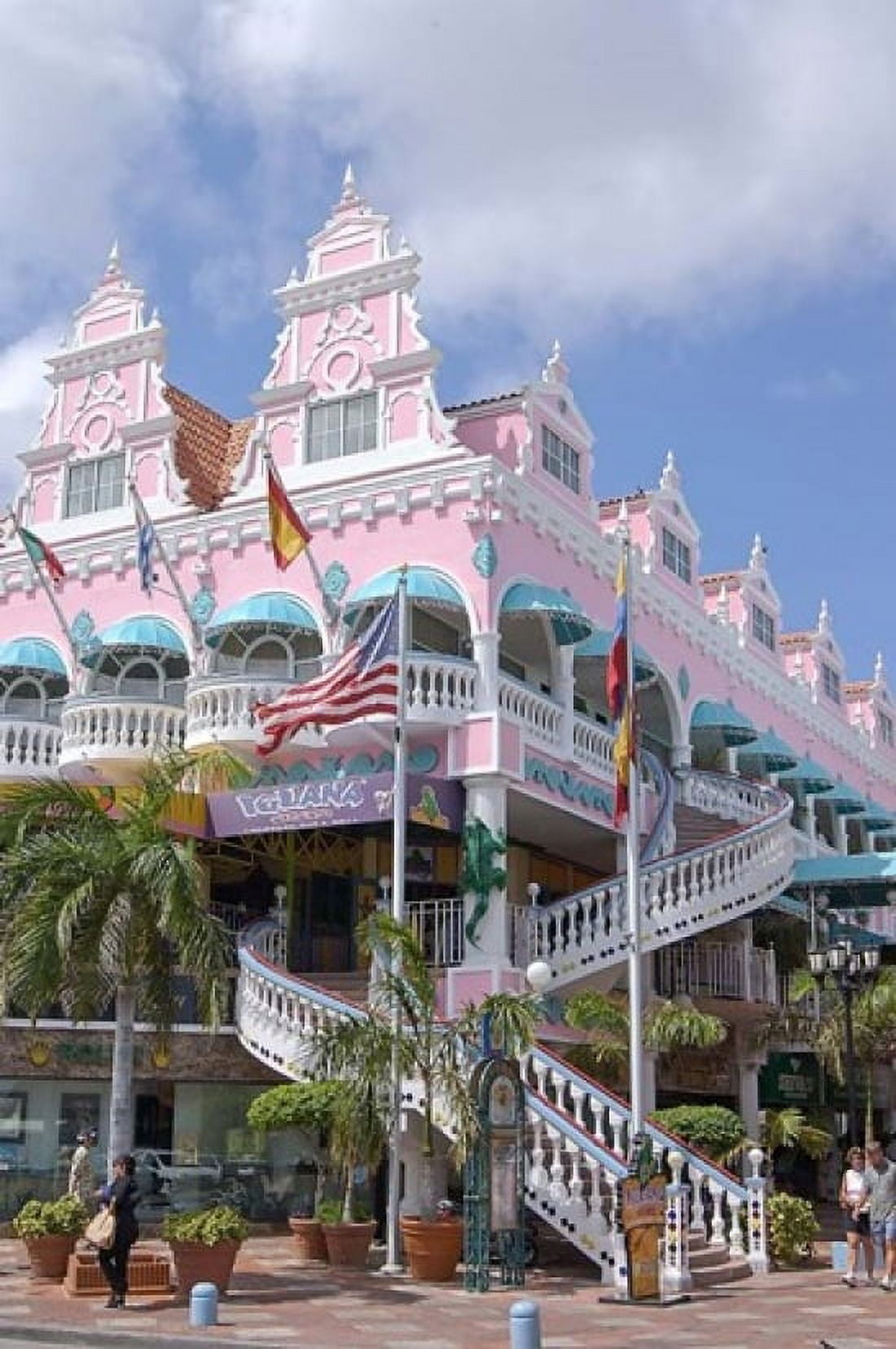 Dutch Architecture of Oranjestad Shops Aruba Caribbean Canvas Art - Lisa S Engelbrecht DanitaDelimont (24 x 36)