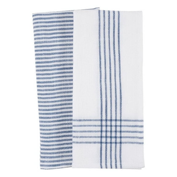 Dutch Blue Monaco Washed Dish Towels 18" x 24" Set of 2