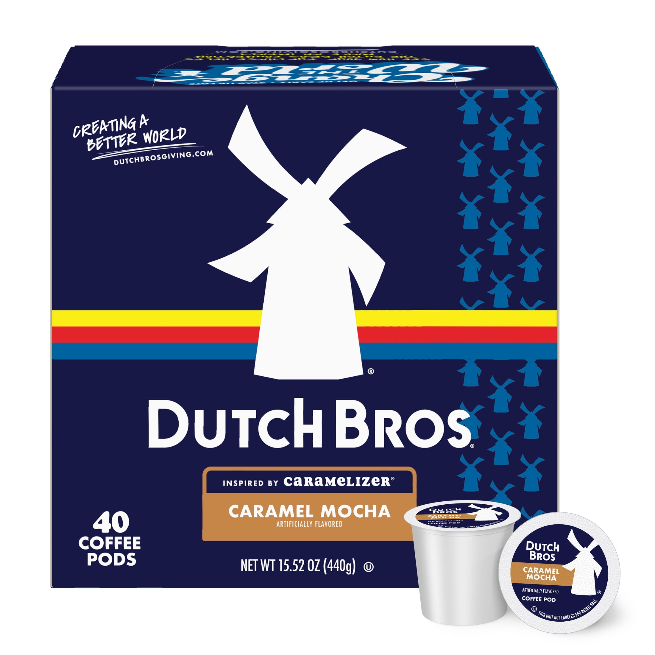 Dutch Bros Caramel Mocha Flavored Coffee Inspired by Caramelizer®, 40 Count, Medium Roast, Single Serve Coffee Pods for Keurig K-Cup Brewers