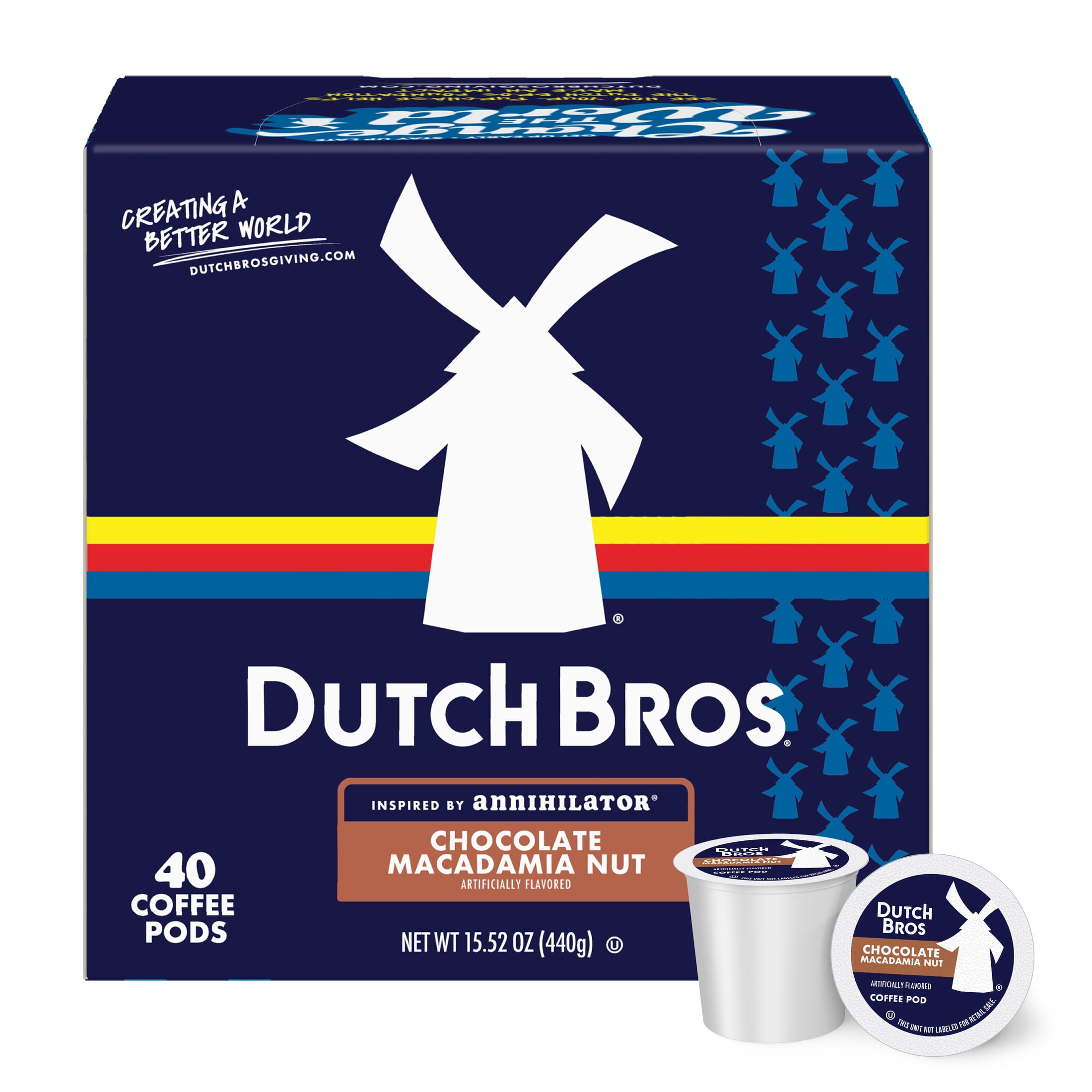 Dutch Bros Chocolate Macadamia Nut Flavored Coffee inspired by Annihilator®, 40 Count, Medium Roast, Single Serve Coffee Pods for Keurig K-Cup Brewers