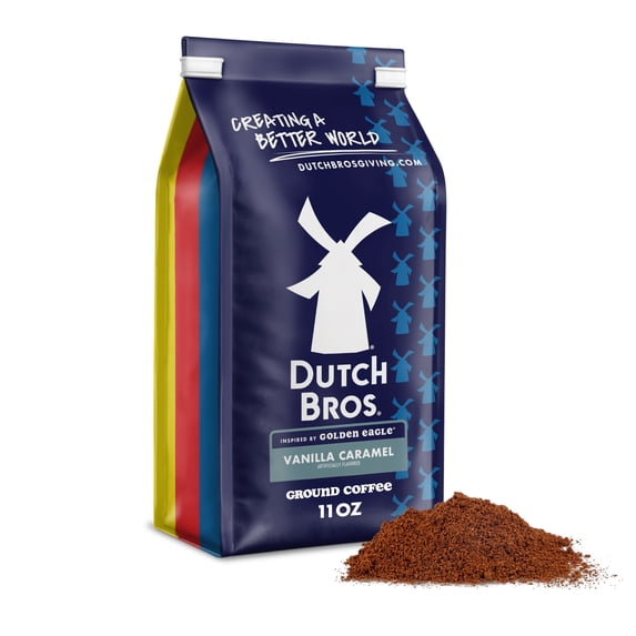 Dutch Bros® Vanilla Caramel Ground Flavored Coffee Inspired by Golden Eagle®, Bagged 11oz