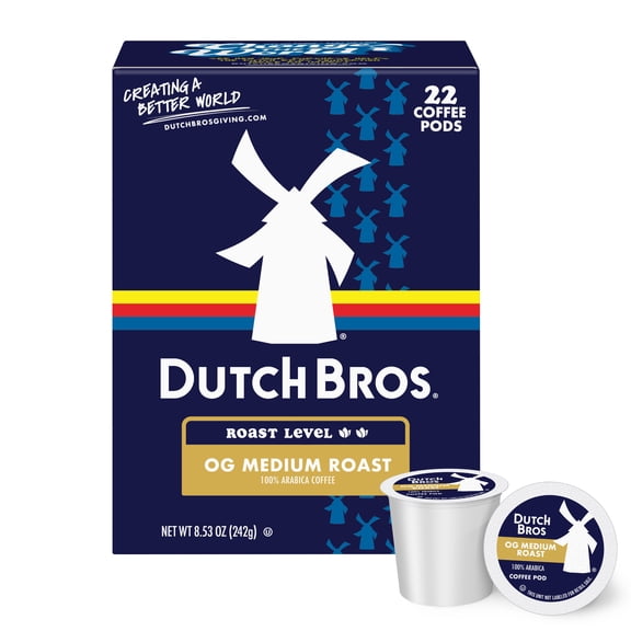 Dutch Bros OG Medium Roast, 22 Count, Medium Roast, Single Serve Coffee Pods for Keurig K-Cup Brewers