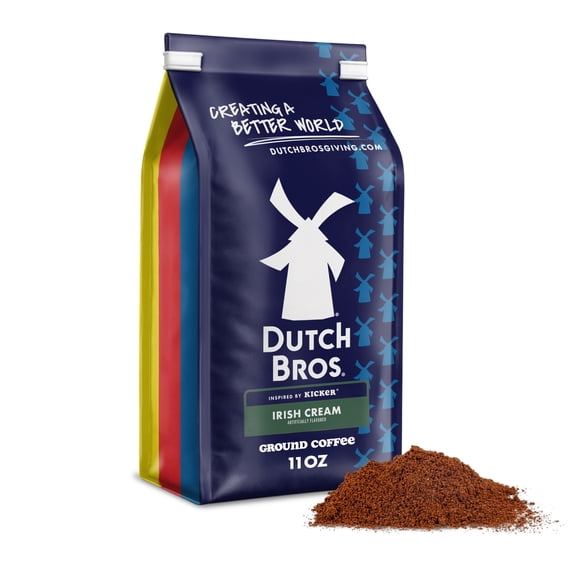 Dutch Bros Irish Cream Ground Flavored Coffee Inspired by Kicker, Bagged 11oz