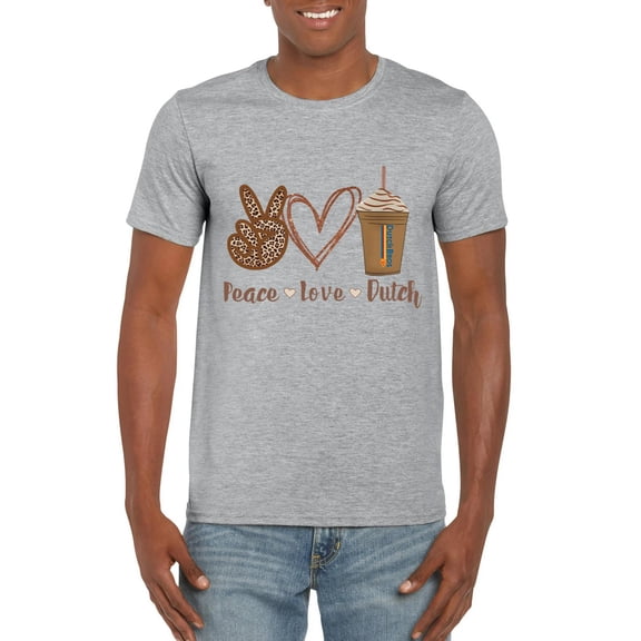 Dutch Brothers Coffee Peace Love Coffee Fan Graphic Tee Unisex T-Shirt