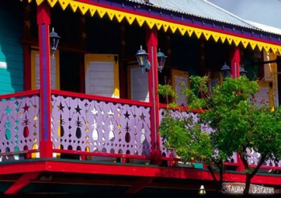 Dutch Buildings in Philipsburg St Maarten Caribbean Canvas Art - Greg Johnston DanitaDelimont (26 x 18)