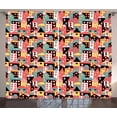 thumbnail image 1 of Dutch Curtains 2 Panels Set, Doodle Style Colorful Town Illustration Cartoon City Design Urban Architecture Theme, Window Drapes for Living Room Bedroom, 108W X 108L Inches, Multicolor, by Ambesonne, 1 of 3