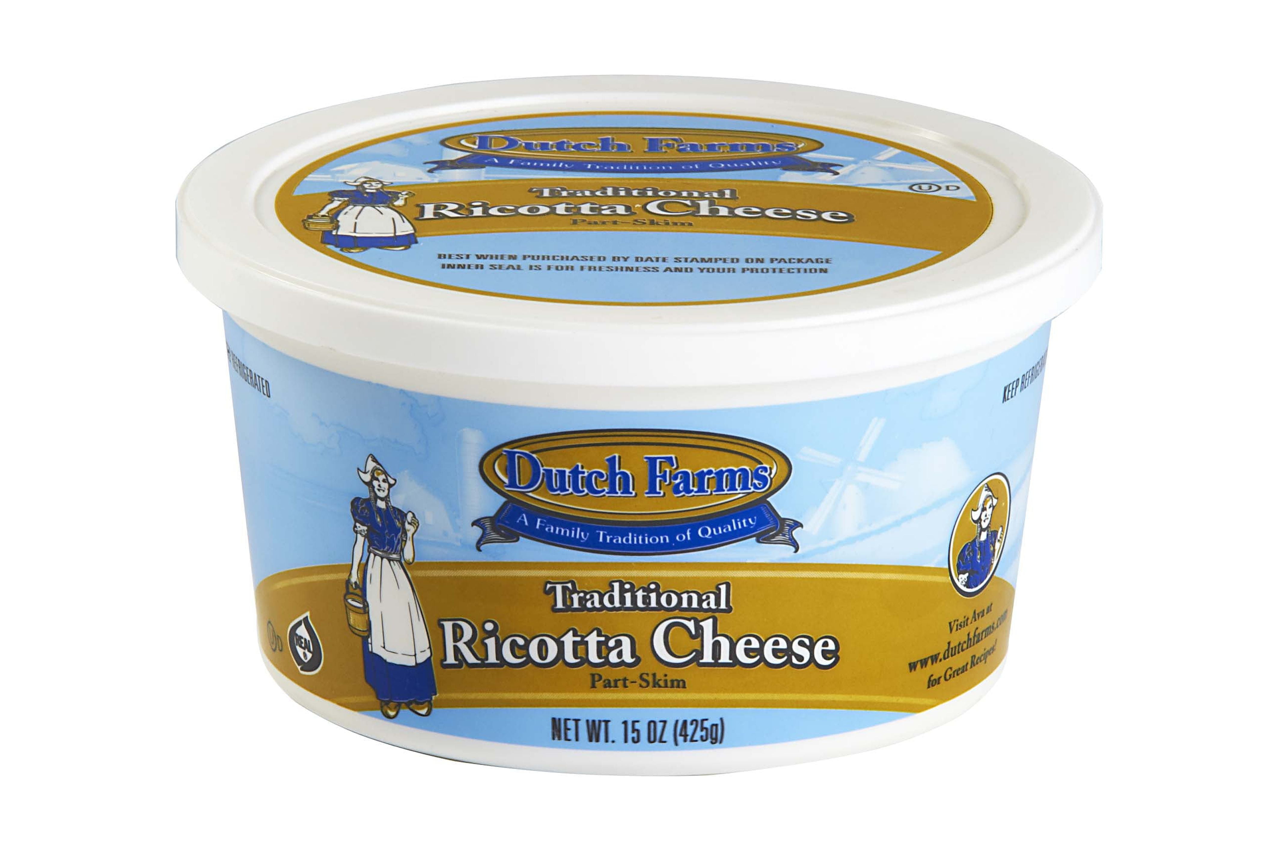 Dutch Farms, Traditional, Ricotta Cheese, 15 oz, Plastic Tub