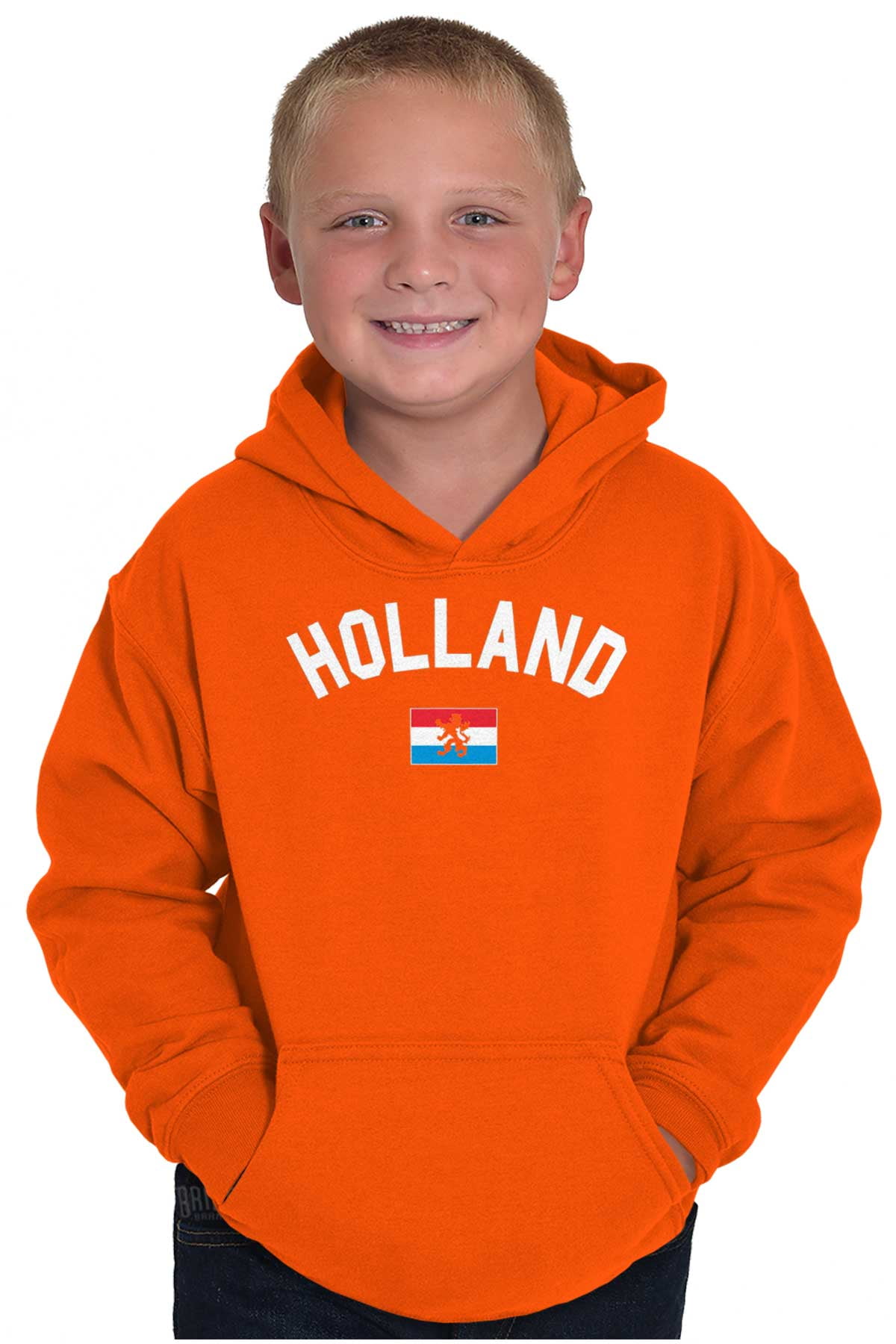 Dutch Flag Holland Soccer Fan Pride Youth Hoodie Boy Girl Teen Brisco