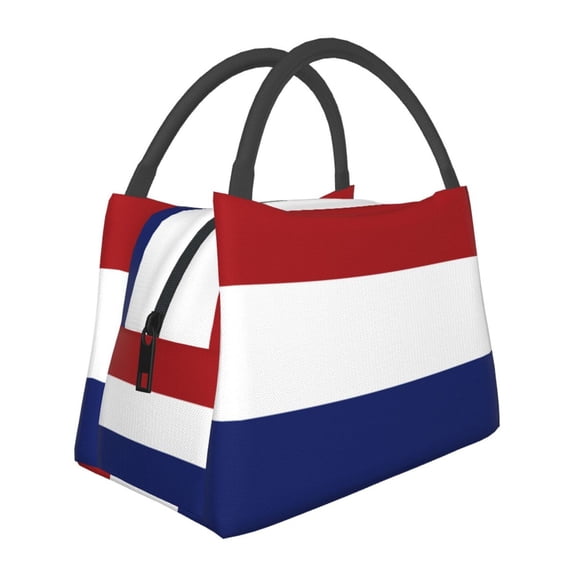 Dutch Flag Lunch Tote Bag Trendy Lightweight Reusable Stylish Bento Box For Adult