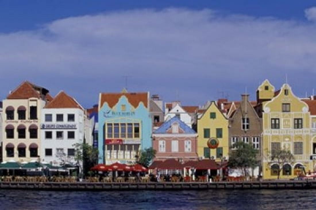 Dutch Gable Architecture of Willemstad Curacao Caribbean Canvas Art - Greg Johnston DanitaDelimont (26 x 18)