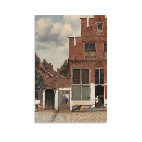 Dutch Genre Painter Johannes Vermeer View of Houses in Delft Retro Poster Artworks Picture Print Poster Wall Art Painting Canvas Gift Decor Home Posters Decorative 24x36inch(60x90cm)