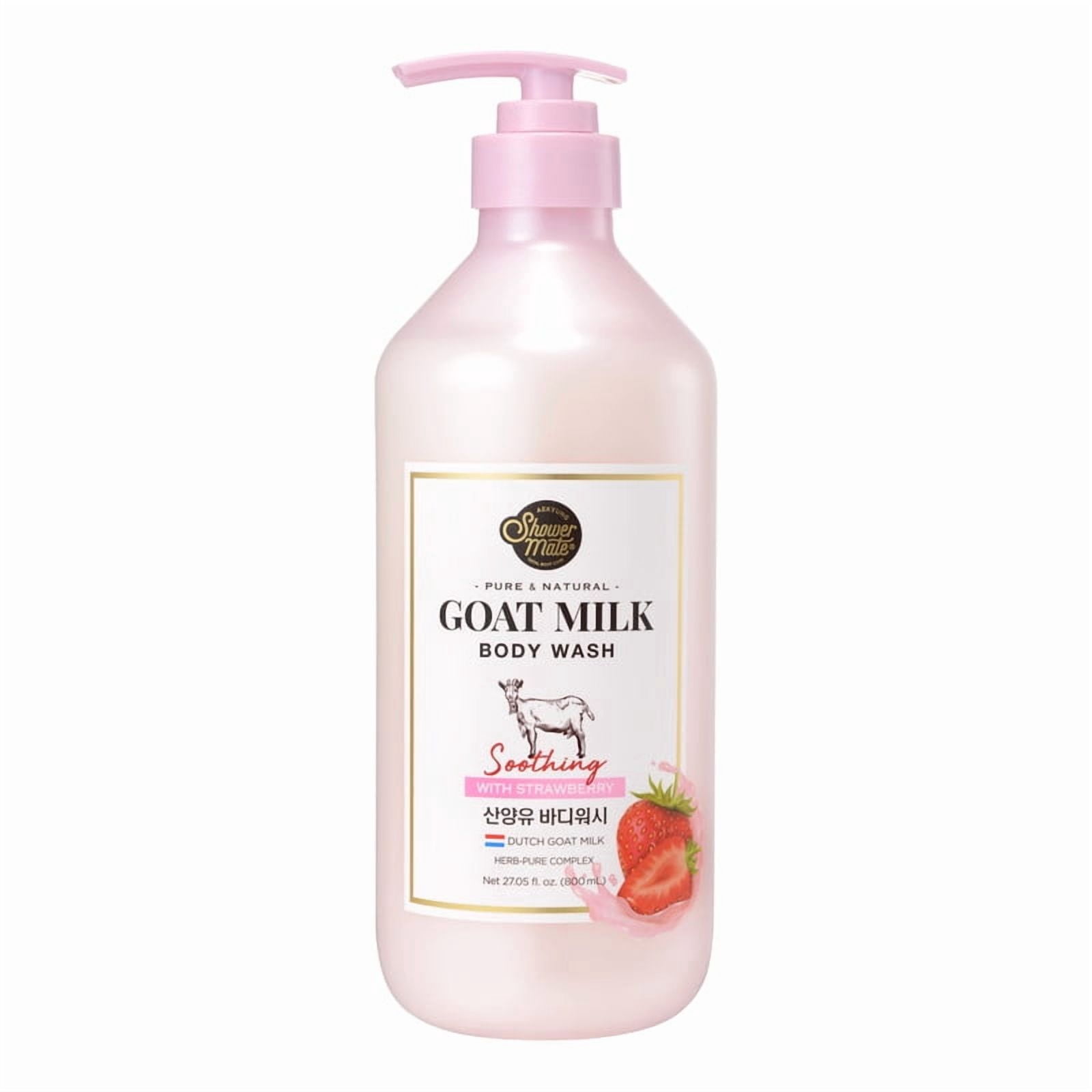 Aekyung Showermate Strawberry Goat Milk Body Wash, 27.05 fl oz