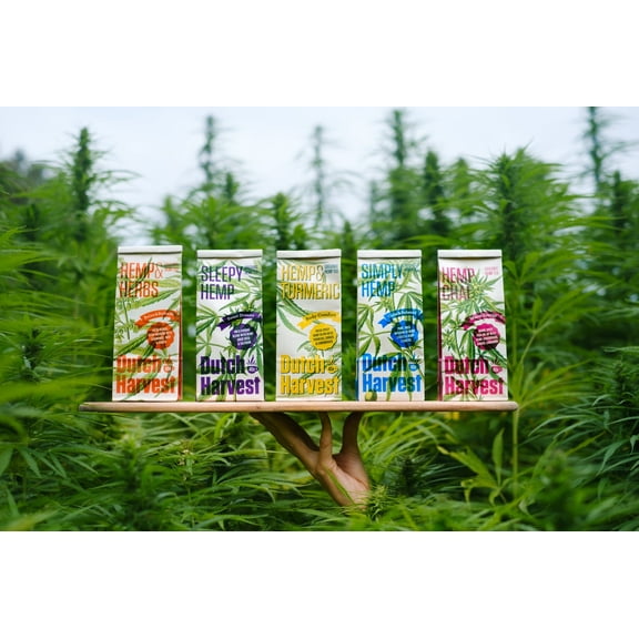 Dutch Harvest Hemp Tea Variety Pack, 5 Flavors - 5 packs, 40 cups each - Organic loose leaf teas from the Netherlands