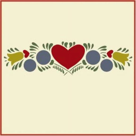 Dutch Heart 1 Stencil - Colonial Folk Art DIY Reusable Mylar Country - The Artful Stencil