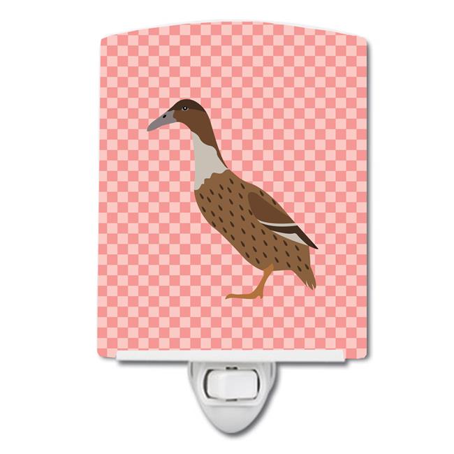 Dutch Hook Bill Duck Pink Check Ceramic Night Light