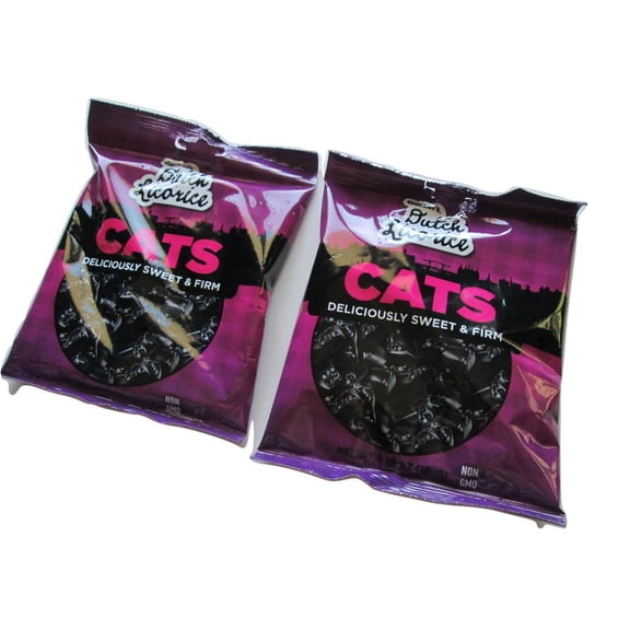 Dutch Licorice Cats, 5.2-Ounce Bags (Pack Of 2)
