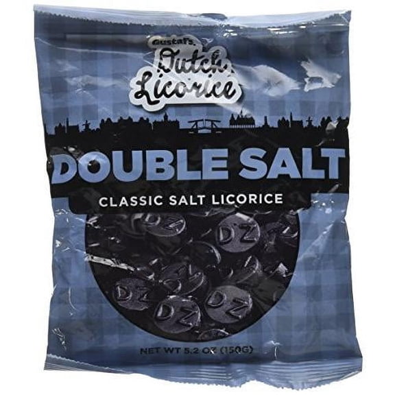 Dutch Licorice Double Salt Classic Salt Licorice Coins - 5.2 Oz Bag - Made In Holland