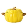 thumbnail image 1 of Dutch Oven Pot with Lid, Pumpkin Pottery Dessert Saucepan, Mini Baking Dish Cute Pumpkin Bowl, Covered Dutch Oven Ceramic Stockpot, Pumpkin-Shaped Casserole, 1 of 7