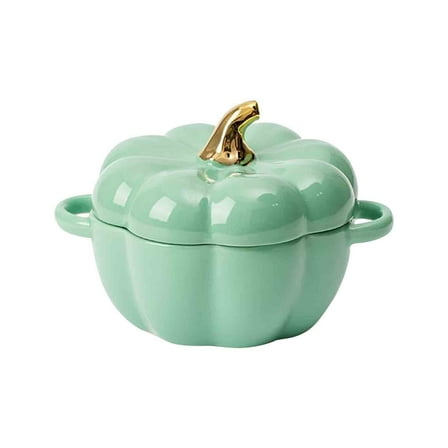 Dutch Oven Pot with Lid, Pumpkin Pottery Dessert Saucepan, Covered Dutch Oven Ceramic Stockpot, Pumpkin-Shaped Casserole