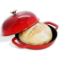 Dutch Oven for Sourdough Bread Baking 10 Inch Red Enameled Cast Iron