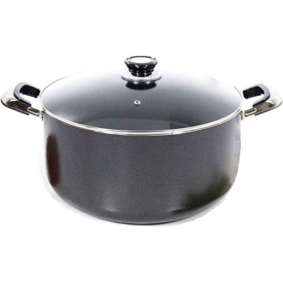 Dutch Oven w/ Glass Lid Heavy Duty Gray 18 qrt