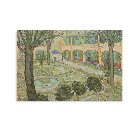 Dutch Painter Vincent Van Gogh The Asylum Garden at Arles Poster-denoise-denoise Wall Art Poster Gifts Bedroom Prints Home Decor Hanging Picture Canvas Painting Posters 12x18inch(30x45cm)