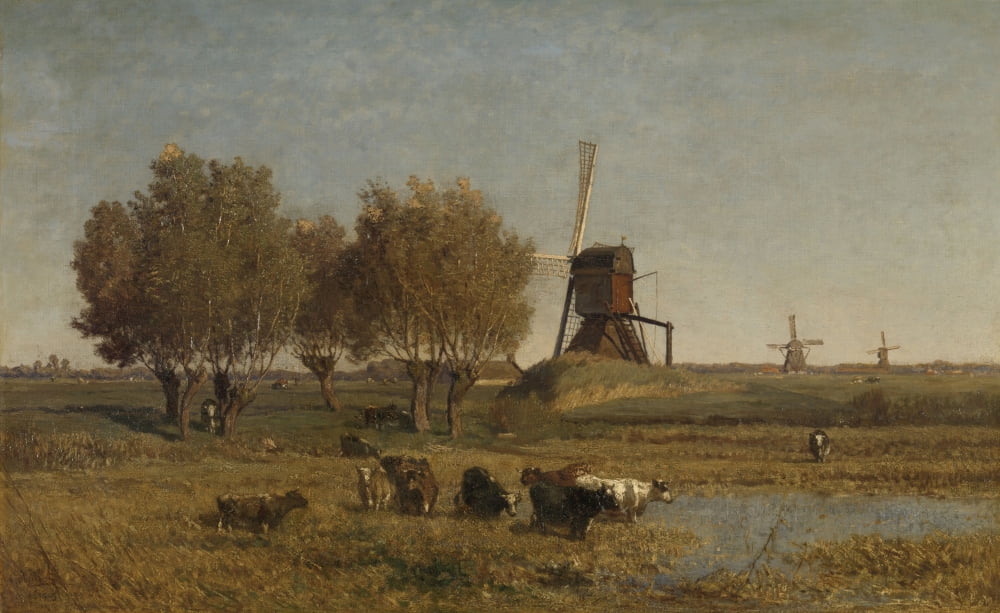 Dutch Polder Landscape Near Abcoude Canvas Art - (36 x 24)