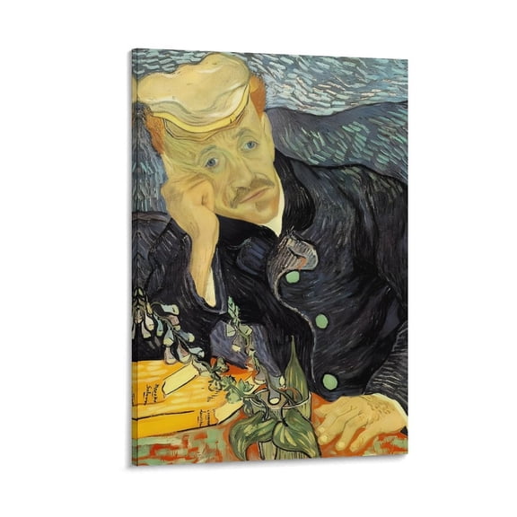 Dutch Post-impressionist Painter Vincent Van Gogh Portrait of Dr Gachet Poster Poster Cool Artworks Painting Wall Art Canvas Prints Hanging Picture Home Decor Posters Gift 16x24inch(40x60cm)
