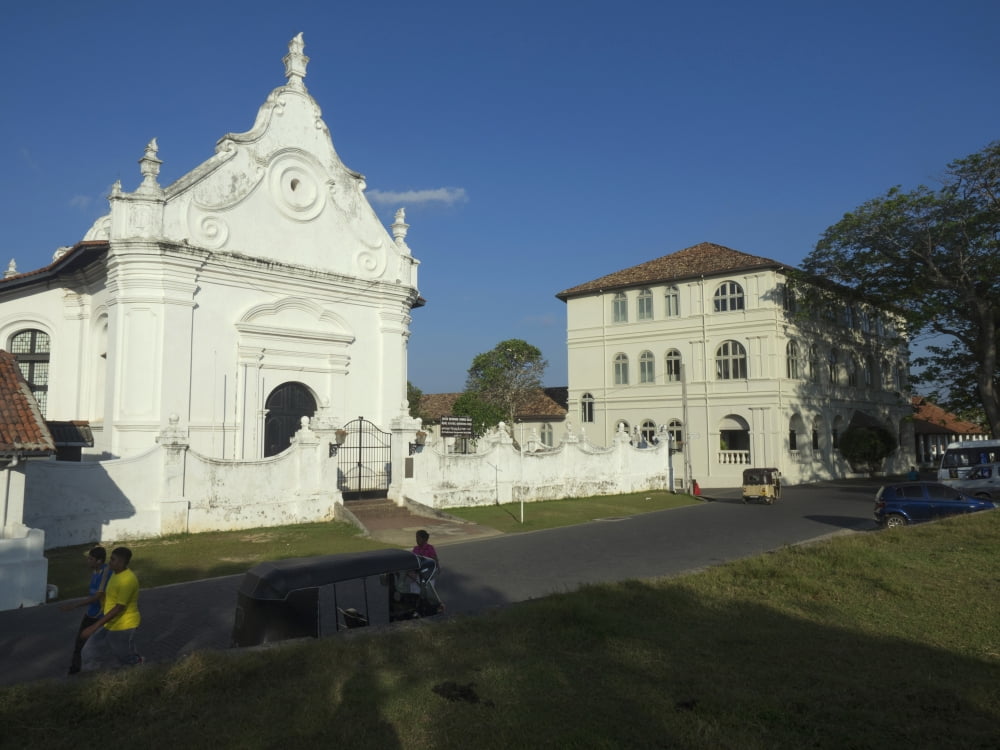 Dutch Reformed Church c1755 with Amangalle Hotel to right Church Street Galle Fort Southern Province Sri Lanka Canvas Art - Panoramic Images (12 x 16)