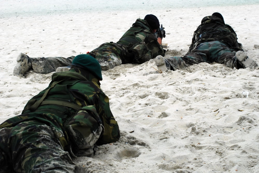 Dutch Royal Marines taking part in Operation Storm Tide Canvas Art - Luc De JaegerStocktrek Images (17 x 12)