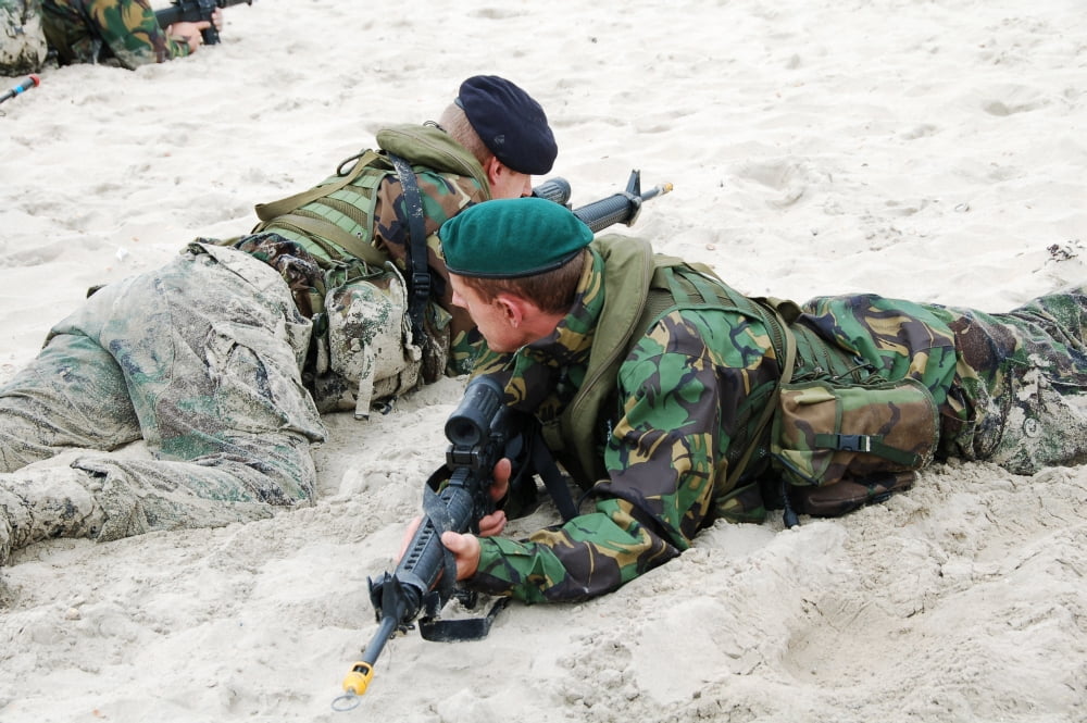 Dutch Royal Marines taking part in Operation Storm Tide Canvas Art - Luc De JaegerStocktrek Images (34 x 23)